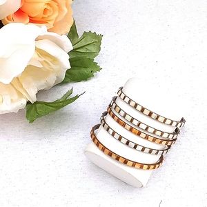 Vtg Mother of Pearl Stack Bracelets